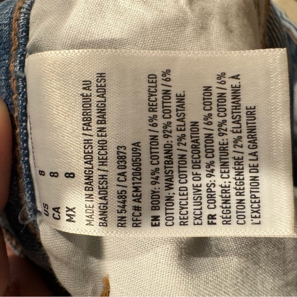NWT American Eagle Mom Short comfort waistband ‎ distressed cutoff shorts size 8 - Picture 4 of 6